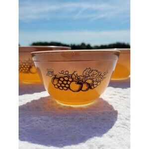 Vintage Pyrex Mixing Bowls - Old Orchard Brown - Set of 3 Nesting Bowls